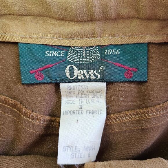 Vintage Orvis Green Label Ultrasuede Modest High Waist Camel Tan Maxi Skirt 8 - Picture 8 of 8